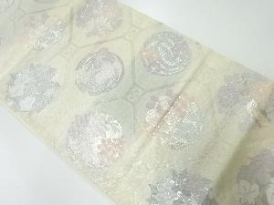 アンティーク　花丸文様織出し袋帯（材料）